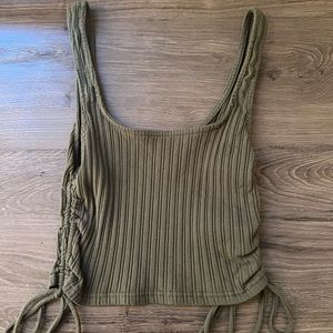 Army Green Adjustable side Tank Top